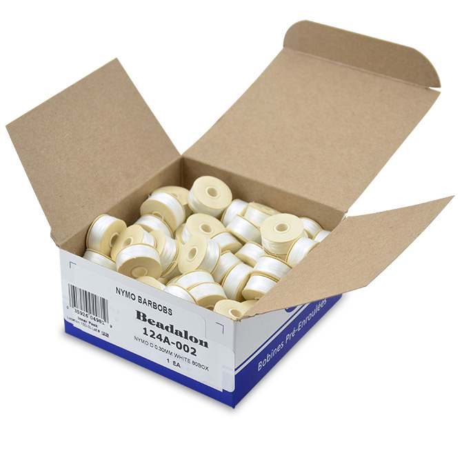 Nymo Thread, Size D, 0.30 mm (.012 in), White, 80 pc