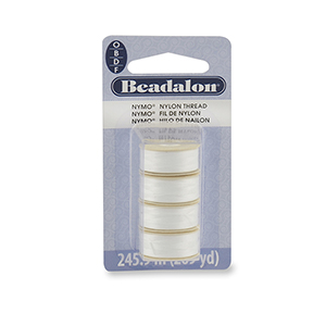 Beadalon Silk Thread, Size F (.014 in, .35 mm), White , 0.5oz