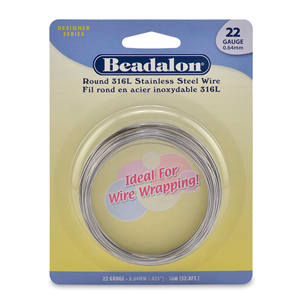 Beadalon Wire, 22 Gauge Stainless Steel Half Round 3/4 Hard Wire, 15  Meters, Jewelry Wrapping Wire, Jewelry Supplies, Item 130wr 