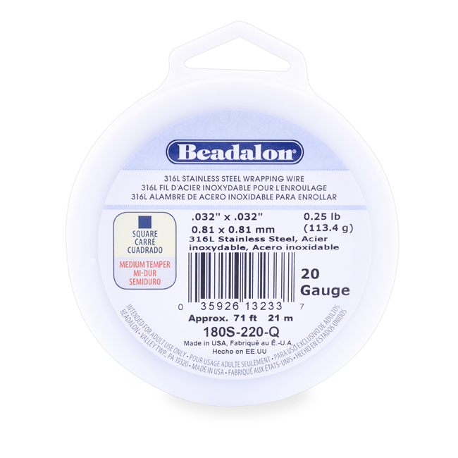 16-Gauge Round Beadalon 316L Stainless Steel Wrapping Wire 