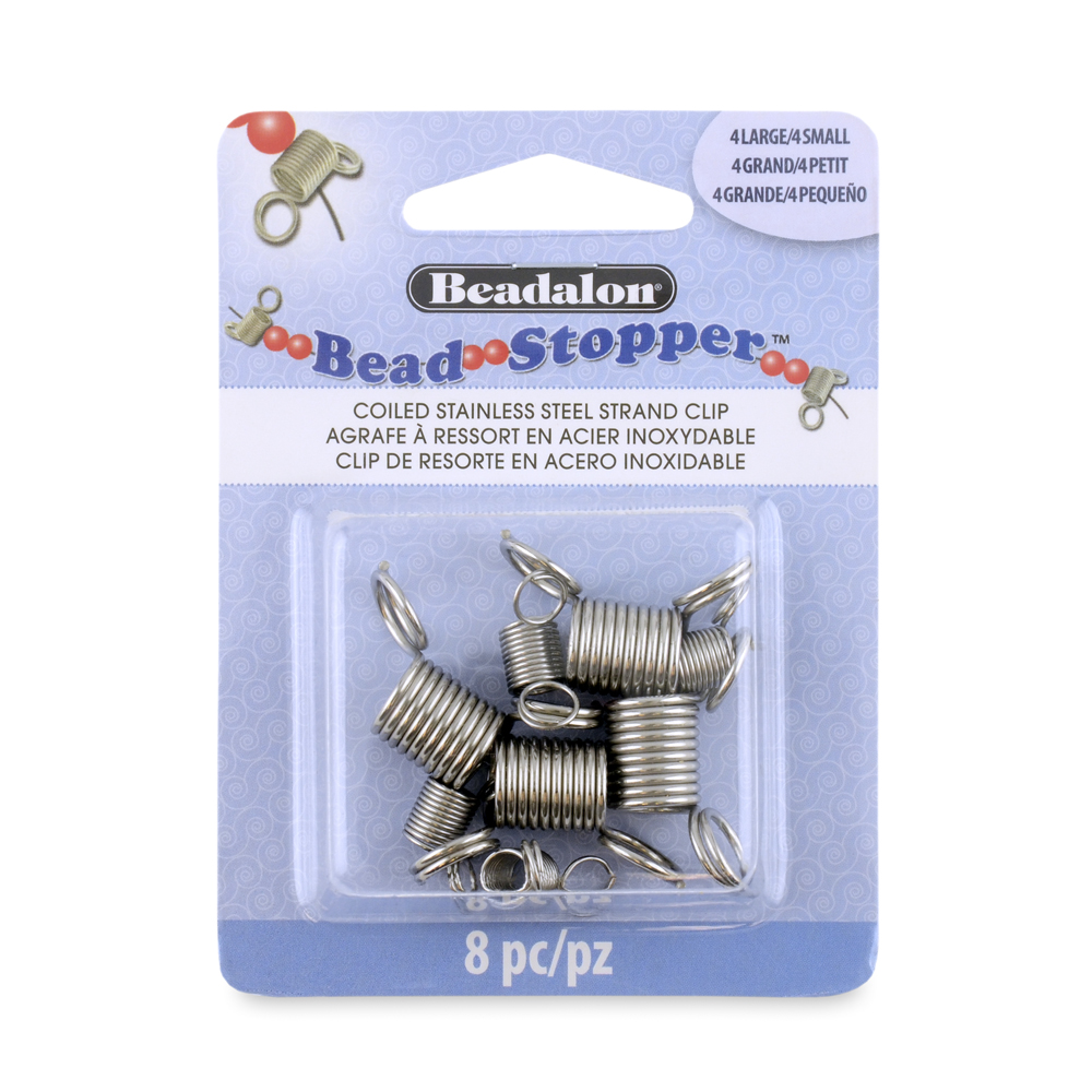 Bead Stopper, Combo Pack, (4 Small, 4 Large) 8 pc