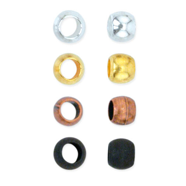 Crimp Bead Variety Pack, Size 1, Silver Plated, Gold Color, Copper Plated,  Hematite Color, 600 pc