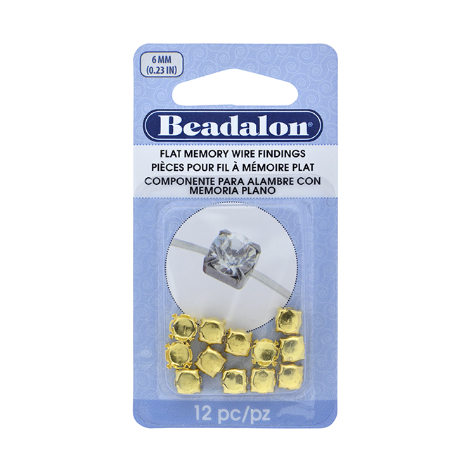 Flat Memory Wire Finding, Round Cup, 6 mm (.236 in), fits 6mm stone, 5. ...