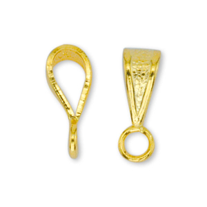 200pcs 6/8/10mm Gold Rhodium Color Pendant Clasp Bail Beads Charms