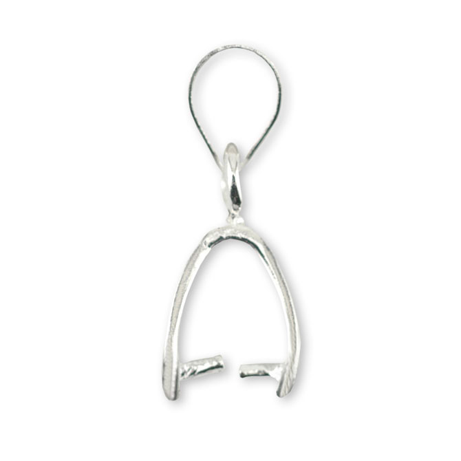 Pinch Bail Pendant, 22 mm / 0.87 in, Silver Plated, 72 pc