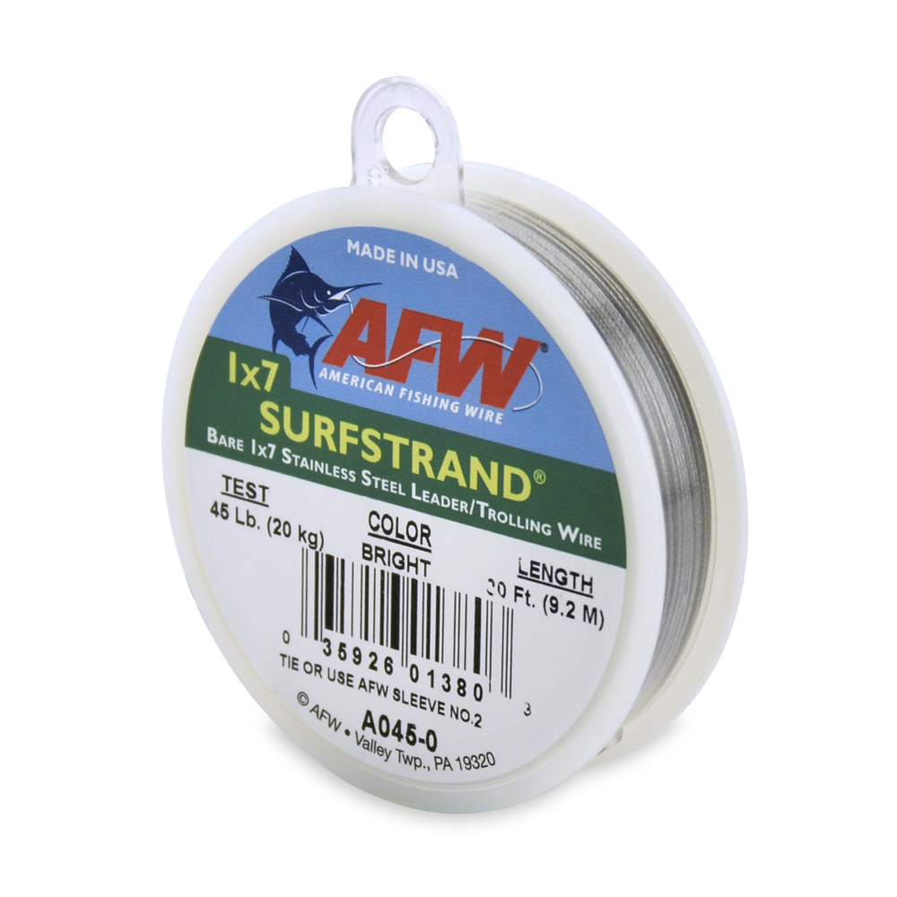AFW B040-0 Surfstrand Bare 1x7 Stainless Steel Leader Wire 40 LB for sale online 
