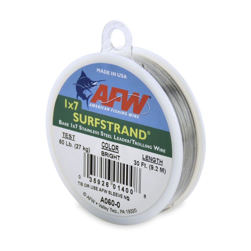 Surfstrand, Bare 1x7 Stainless Steel Leader, 60 lb (27 kg) test
