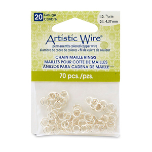 Brass Artistic Wire Beadalon 3/16-inch 110 Piece 20-Gauge Non-Tarnish Chain Maille Rings 