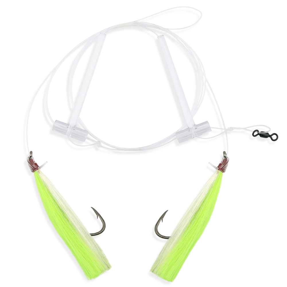 Aqua-Clear, Hi-Lo Mixed Color Hair Teaser Rig, Flounder/Fluke/SeaTrout ...