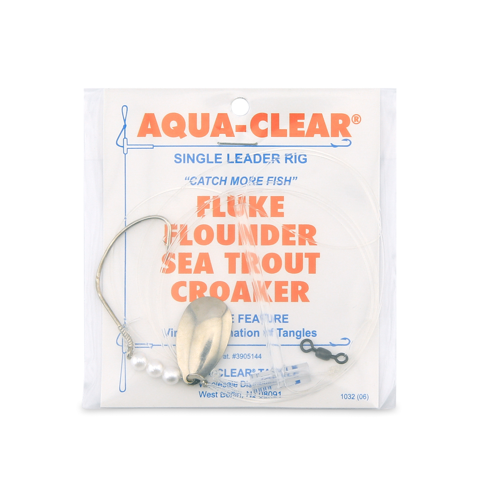 Aqua-Clear, Single Rig, Fluke/Flounder/SeaTrout/Weakfish/Croaker, 4/0 ...