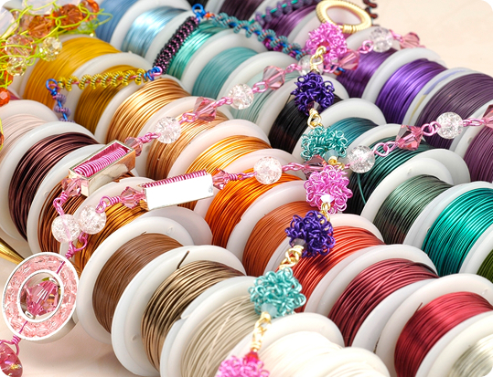 Colorful spools of wire