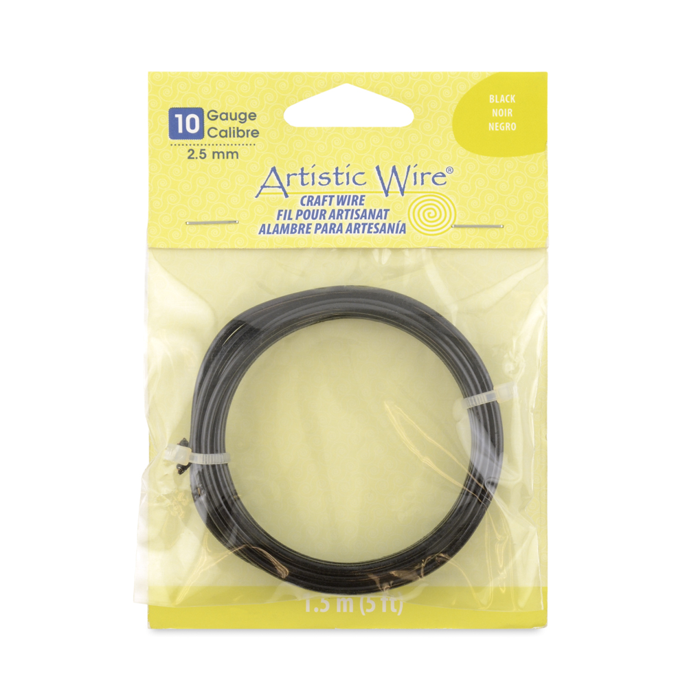 Artistic Wire, 10 Gauge (2.6 mm), Black, 5 ft (1.5 m)