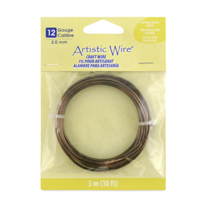 Artistic Wire 12 Gauge / 2.1 mm Bare Copper Craft Wire, 10 ft / 3.1 M