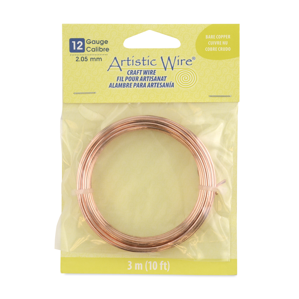 2.1 mm Bare Copper Craft Wire Artistic Wire 12 Gauge 10 ft 3.1 m 