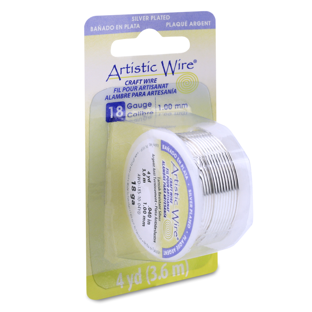 Artistic Wire 28 Gauge Silver Plated White 40 Yards