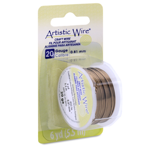 Artistic Wire, Bronze Craft Wire 20 Gauge Thick, 6 Yard Spool, Bare Phosphor Bronze