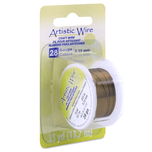 Artistic Wire, 28 Gauge (.32 mm), Antique Brass, 15 yd (13.7 m)