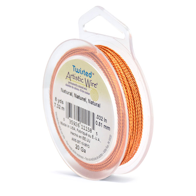 Artistic Wire, Twisted Craft Wire 20 Gauge Thick, Tarnish Resistant Natural  Copper (3 Yard Spool) 