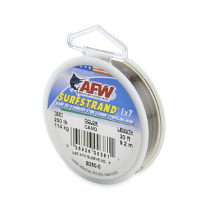 AFW C090T-0 Surflon Nylon Coated 1x7 Stainless Leader Wire 90 lb 