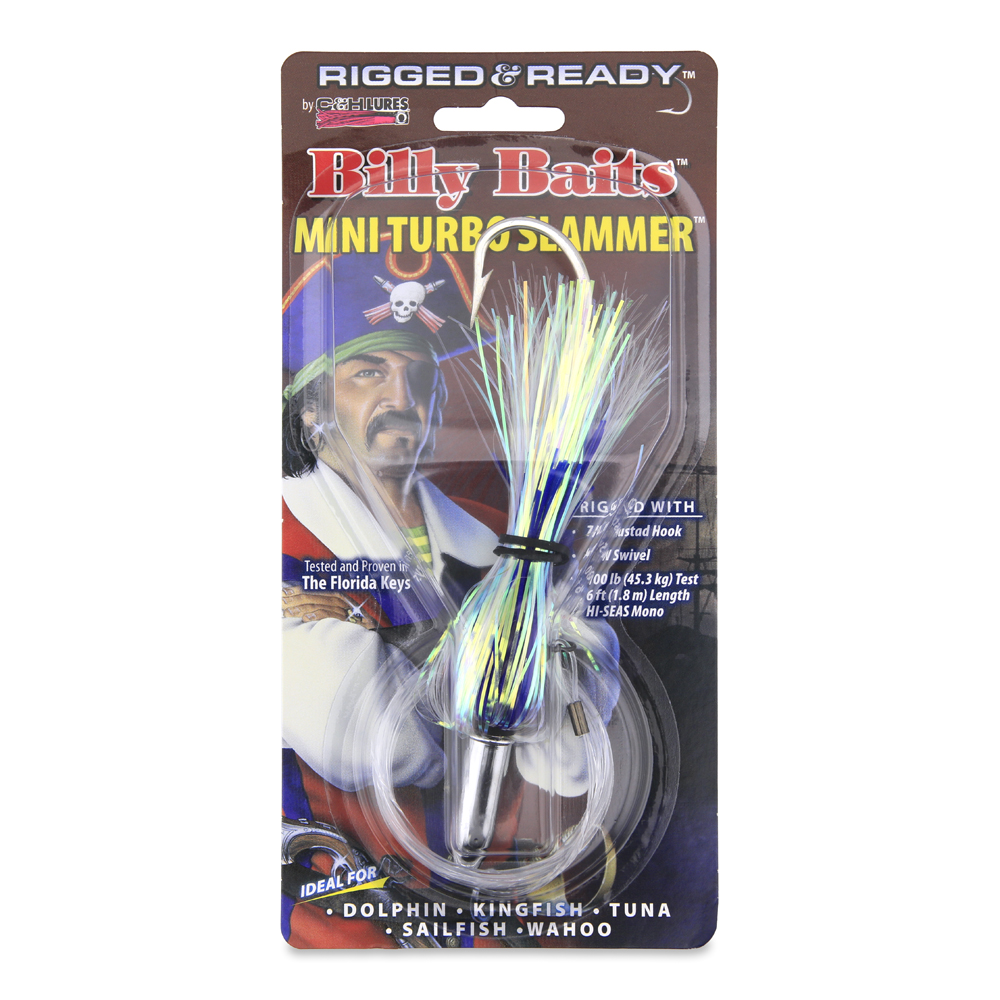 Billy Baits, Mini Turbo Slammer Rigged & Ready, Pearl/Blue, Concave ...