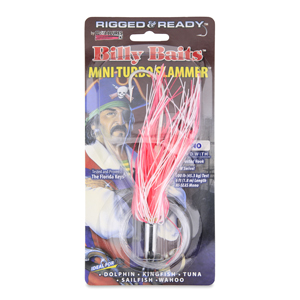 Billy Baits Mini Turbo Slammer Fishing Lure – Pearl/Pink, Rigged & Ready With 7/0 Hook, 6 Ft Mono Line