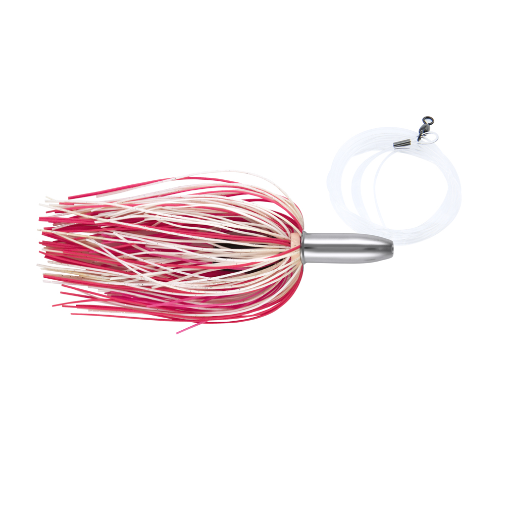 Billy Baits, Mini Turbo Slammer Rigged & Ready, Pink/White/Pink, Concave  Head, 7/0 Mustad Hook, AFW Swivel, 100 lb (45.3 kg) Grand Slam Mono Line, 6  ft (1.8 m)