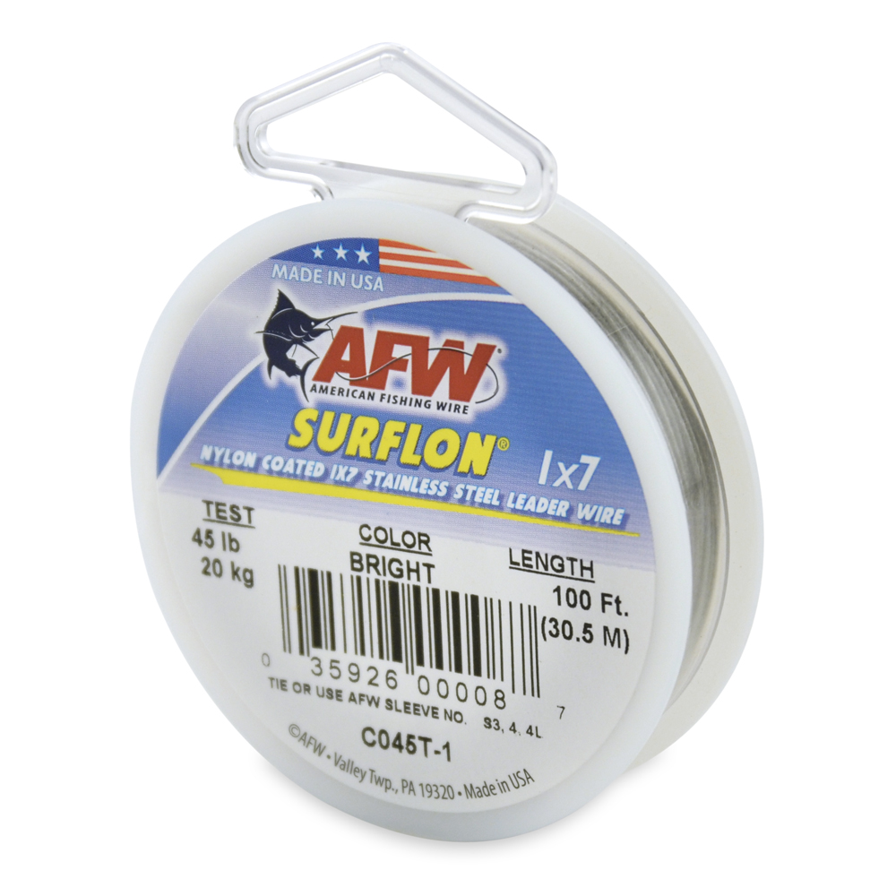 Sizes American Fishing Wire Surflon Nylon Coated 1x7  Assorted Colors 