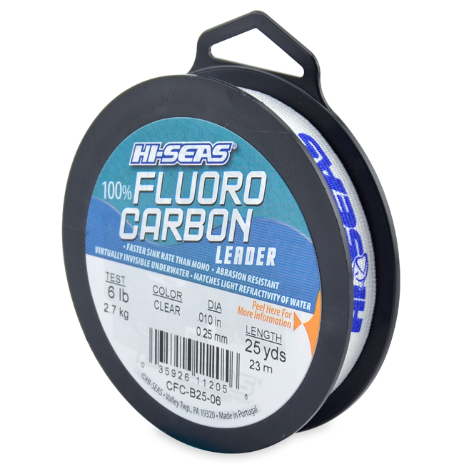 100% Fluorocarbon Leader, 6 lb (2.7 kg) test, .008 in (0.28 mm) dia, Clear,  25 yd (23 m)