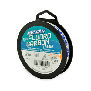 100% Fluorocarbon Leader, 15 lb (6.8 kg) test, .016 in (0.40 mm) dia,  Clear, 50 yd (46 m)