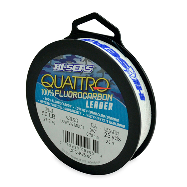 Quattro 100% Fluorocarbon Leader, 60 lb (27.2 kg) test, .030 in (0.75 ...