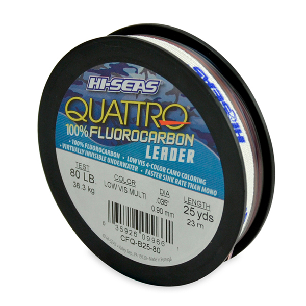 Quattro 100% Fluorocarbon Leader, 80 lb (36.3 kg) test, .035 in (0.90 ...