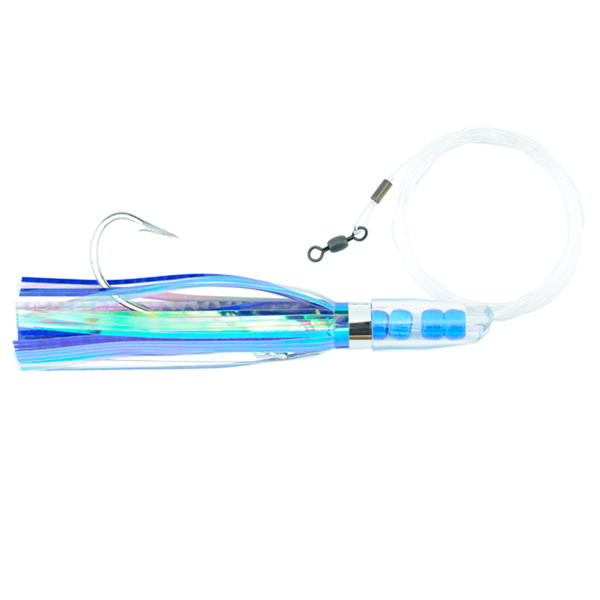 C&H, Rattle Jet Rigged & Ready, Style RJ, Pearl/Blue Mylar Skirt