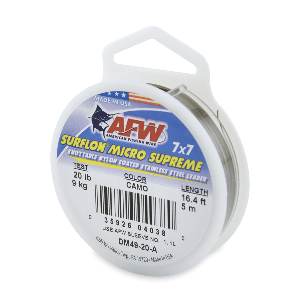 AFW Surflon Micro Supreme Knottable Nylon Coated Stainless Steel Leader 