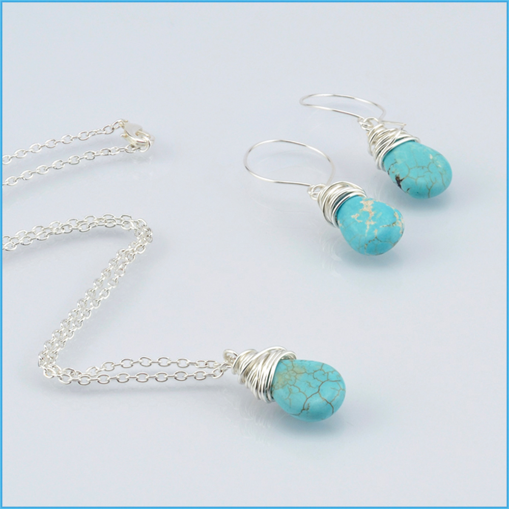 Wire Wrapping Jewelry Ideas - Turquoise Drop Jewelry