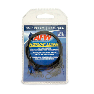 American Fishing Wire Surflon Nylon Coated 1x7 Stainless Steel Leader Camo  30ft