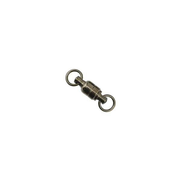 Solid Brass Ball Bearing Swivels with Double Welded Rings, Size #3, 130 lb  (59 kg) test, Gunmetal Black, 5 pc