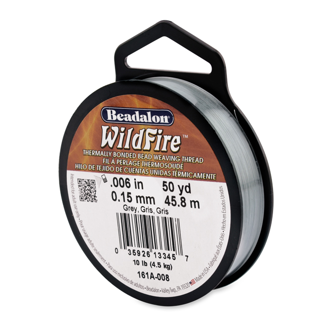 Beadalon Wildfire, 0.006 in, 0.15 mm, Break Strength 10 lb / 4.5 kg, Frost,  50 yd / 45 m