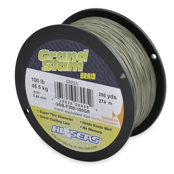 Grand Slam Braid 100 Lb 45 5 Kg Test 019 In 0 48 Mm Dia Green grand-slam-braid-100-lb-45-5-kg-test-019-in-0-48-mm-dia-green