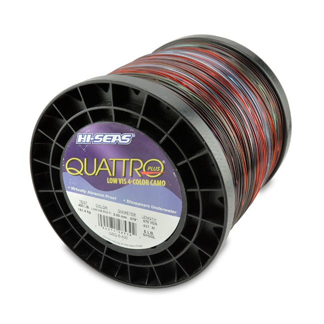Quattro Mono Line, 400 lb (181.4 kg) test, .079 in (2.00 mm) dia, 4-Color  Camo, 675 yd (617 m)