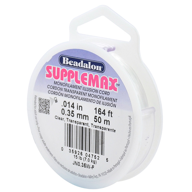 SuppleMax Illusion Cord, 0.35 mm / .014 in, Clear Monofilament, 50 m / 164  ft