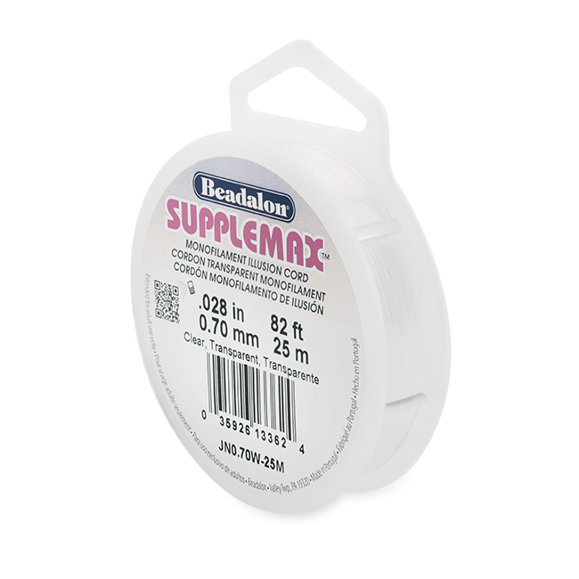 SuppleMax Illusion Cord, 0.70 mm / .028 in, Clear Monofilament, 25 m / 82 ft