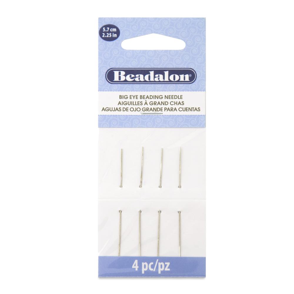 Big Eye Beading Needles, 2.25 in (12.7 cm), 4 pc