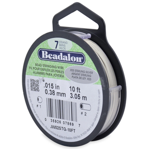 Beadalon 7-Strand Stainless Steel 0.012-Inch Bead Stringing Wire, 30-Feet, White