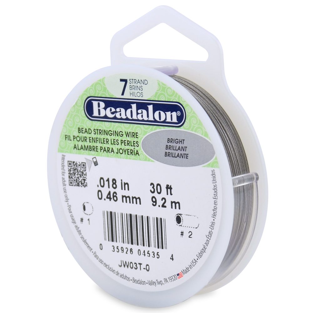 Beadalon 7 Strands Bead Stringing Wire Stainless Steel Many Colors & Sizes