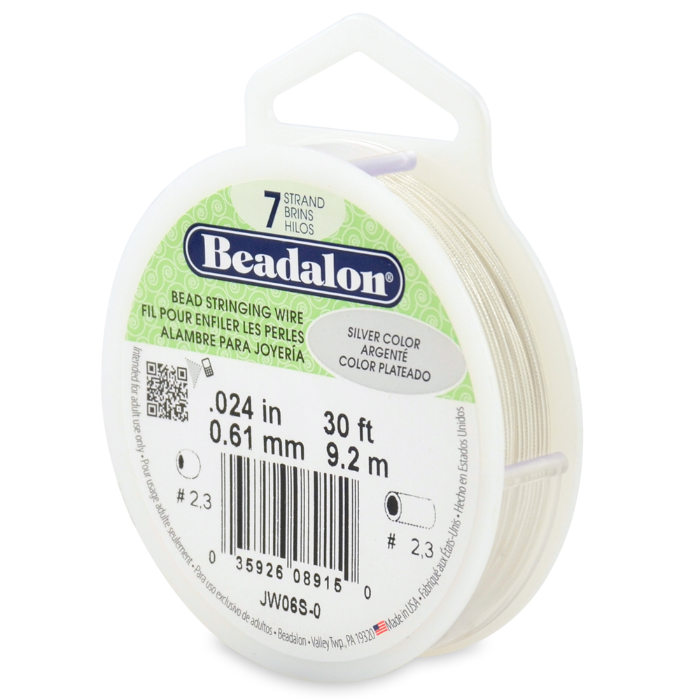 Beadalon 7 Bead Stringing Wire SATIN SILVER