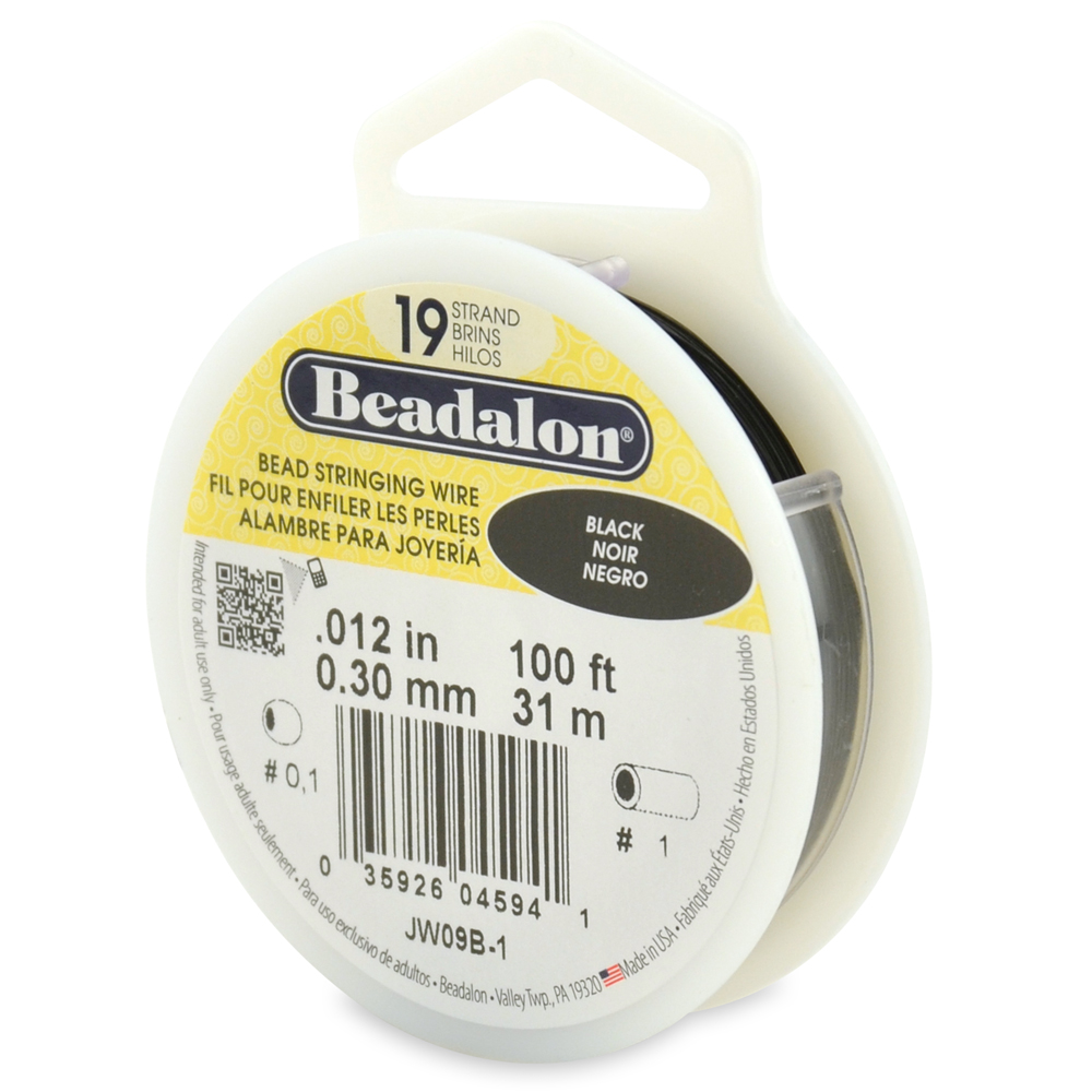 19 Strand Stainless Steel Bead Stringing Wire 012 In 0 30 Mm Black 100 Ft 31 M 19 Strand Stainless Steel Bead Stringing Wire 012 In 0 30 Mm Black 100 Ft 31 M