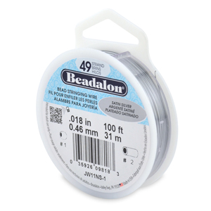 49 Strand Stainless Steel Bead Stringing Wire, .018 in (0.46