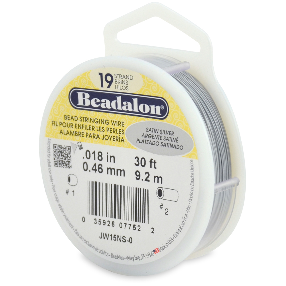 Beadalon 49 Strand Stainless Steel Bead Stringing Wire, 013 in / 0.33 mm,  Bright, 30 ft / 9.2 m