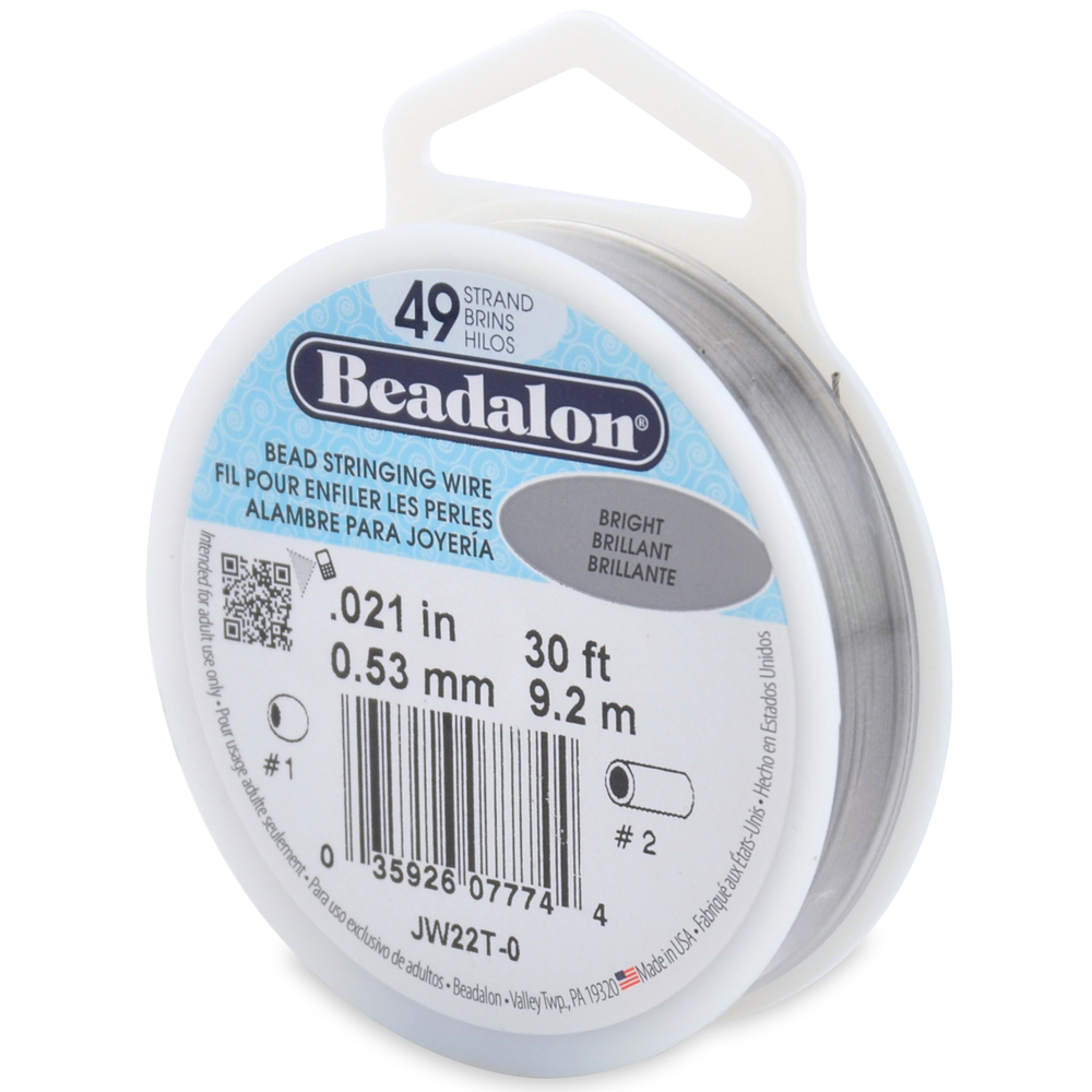 しらたま 49 Strand Stainless Steel Bead Stringing Wire, .021 in (0.53