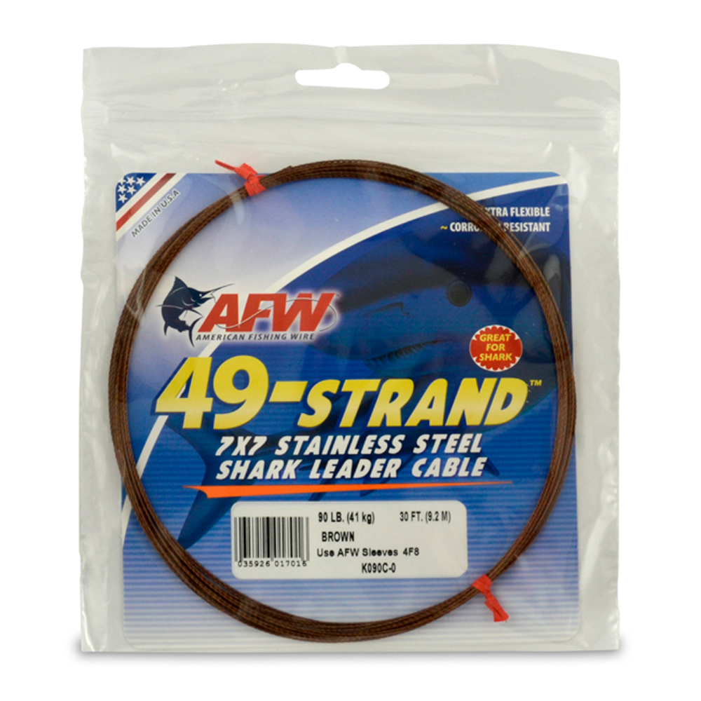 49 Strand, 7x7 Stainless Steel Shark Leader Cable, 90 lb (41 49 Strand, 7x7 Stainless Steel Shark Leader Cable, 90 lb (41